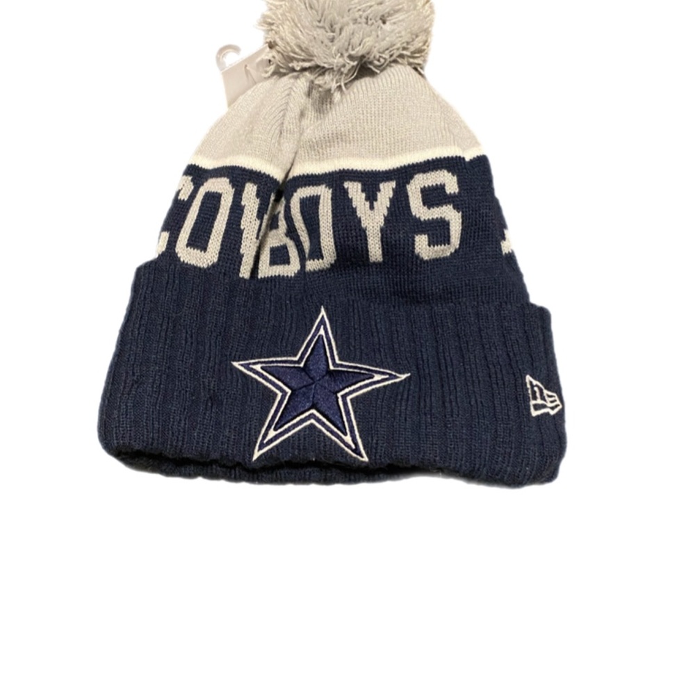 New Era Cowboys Navy and Cream Beanie